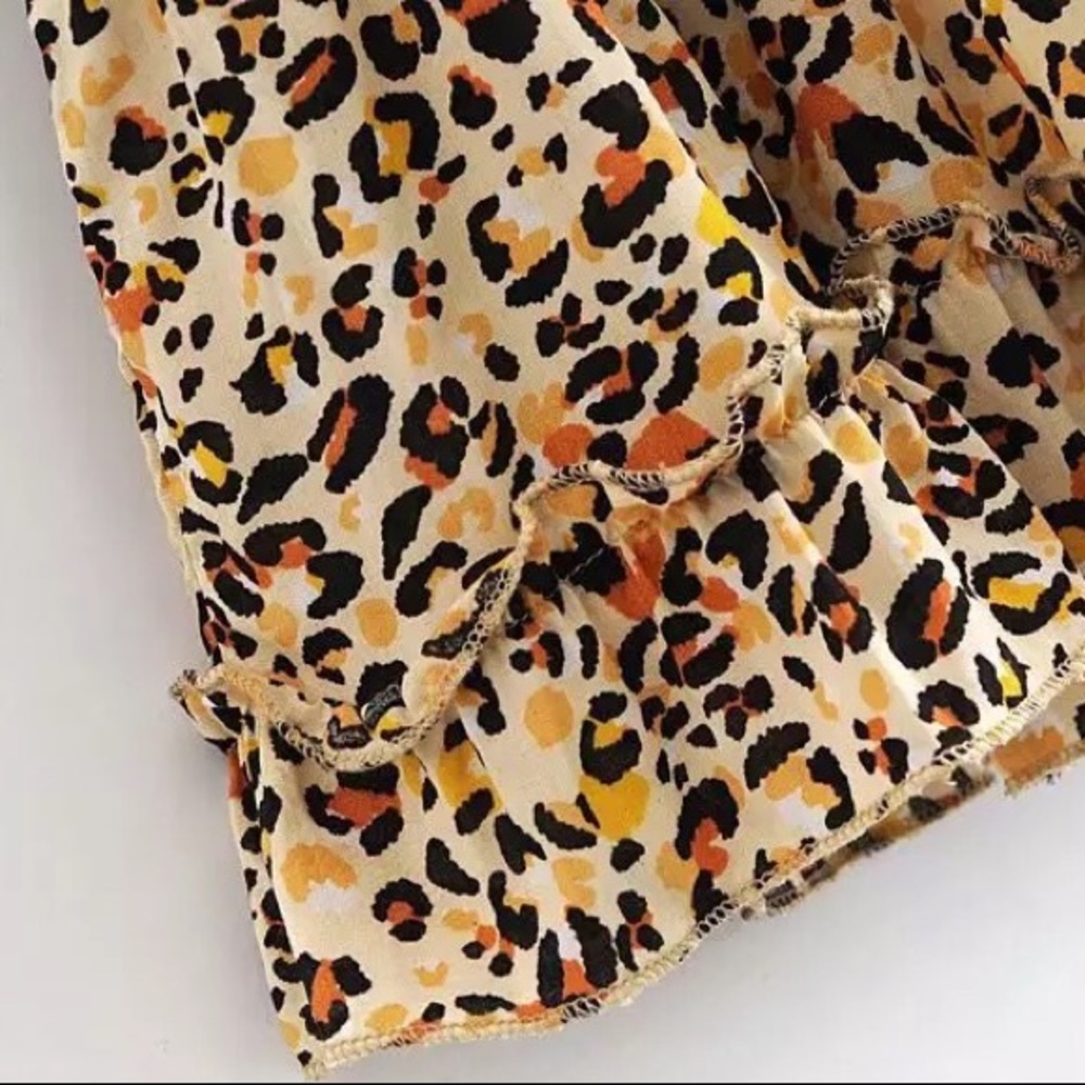 LAST ONE Leopard Print Chic Ruffle Dress - Picture 9 of 16